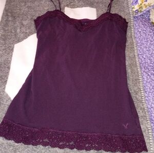 Vintage Y2K American Eagle Outfitters Adjustable Strap Lace Women's Tank Top